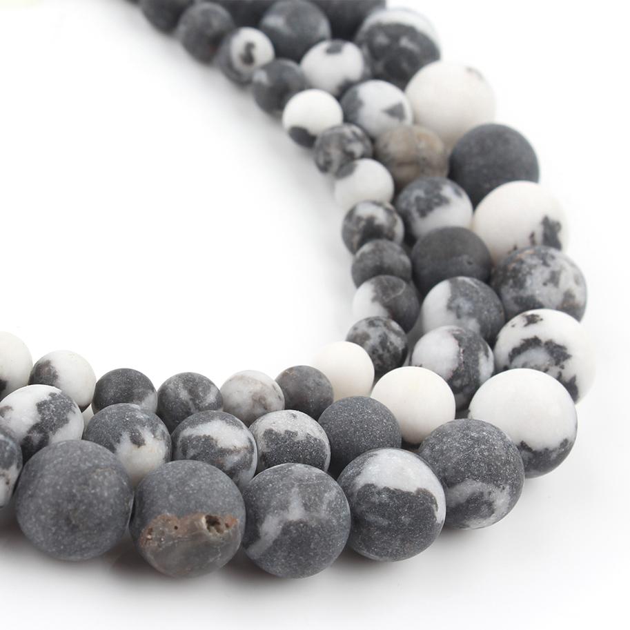 Natural Minerals Stone Matte Dull Polish Pink Zebra Jaspers Beads for Jewelry Making DIY Bracelet Necklace 4-12mm Spacer Beads