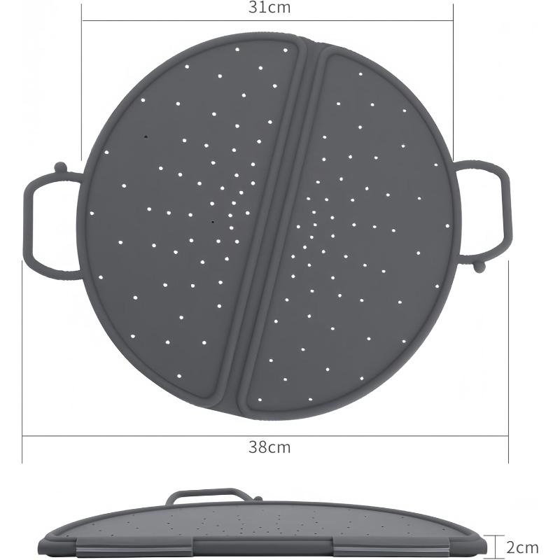 2-in-1 Foldable Silicone Steamer Rack & Splash Guard with 50 PCS Parchment Steam Papers (28cm) - Kitchen Bundle Dishwasher