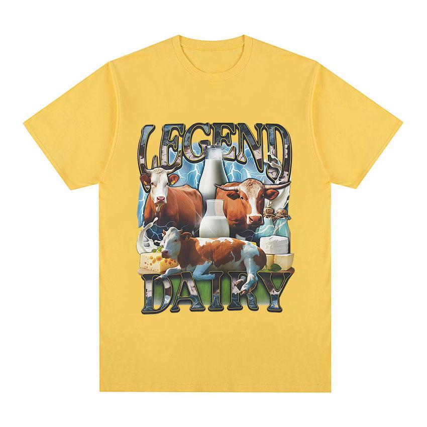 Lustige Milch macht meinen Bauch weh Meme Grafik T-Shirt Unisex Damen Mode Oversized T-Shirt Lässige O-Ausschnitt Kurzarm Tops T-Shirts