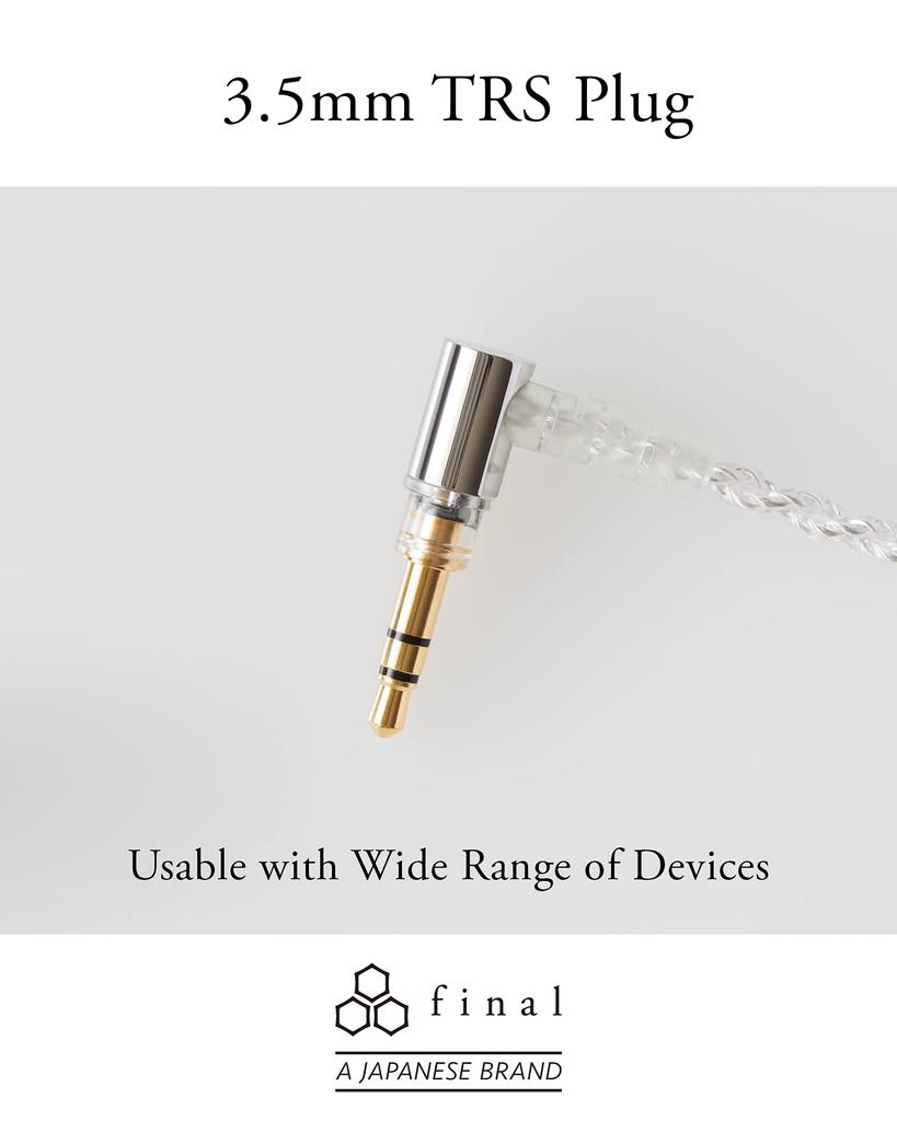 final C106 Silver Cord High Transmission MMCX TRS Cable, High-Purity OFC, Speed, (3.5mm 3-pole)