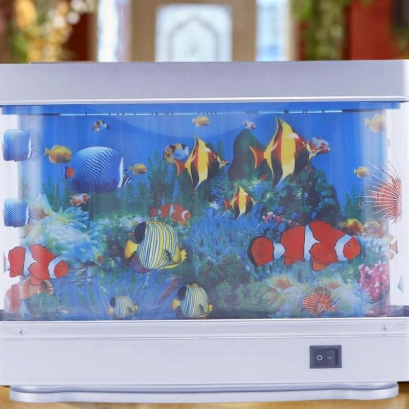 Baby Aquarium LED Fish Lamp For Bedroom And Office Virtual Ocean Moving Fish Light Ideal Gift For Kids And Cats