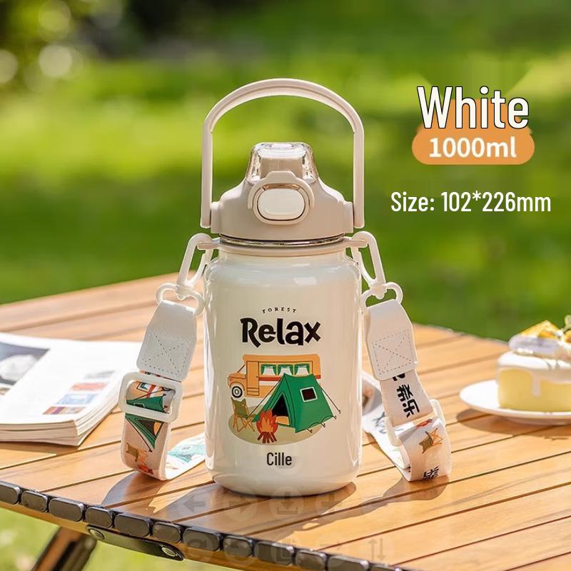 

Cille Ceramic Lined 1000ml Insulated Straw Bottle