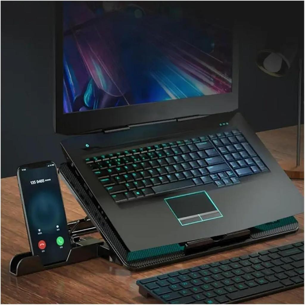 Laptops Cooling Fan Gaming Laptop Cooler for 13-17 Inch 6 Fans USB Ports Large Size Stand