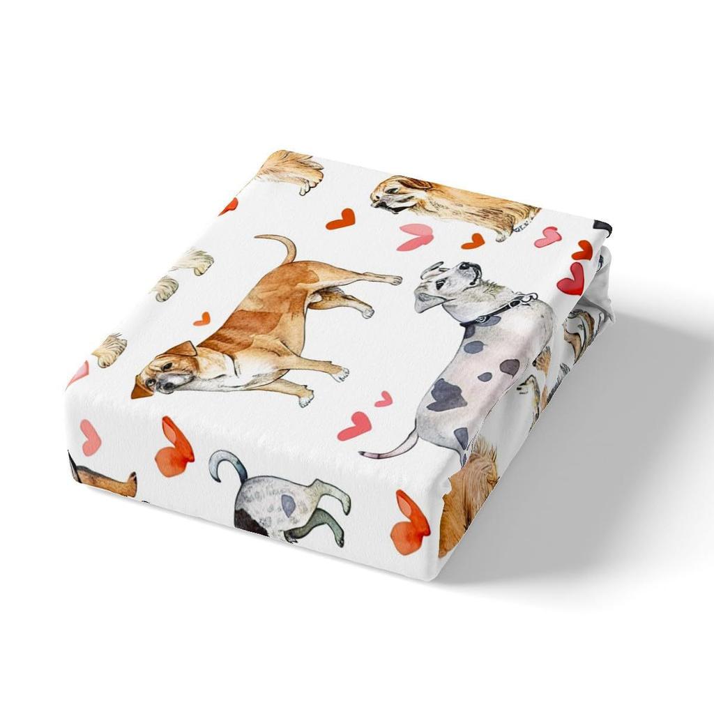 Animal pet dog pattern bed hat four-piece bedding set bedroom dormitory bedding decoration