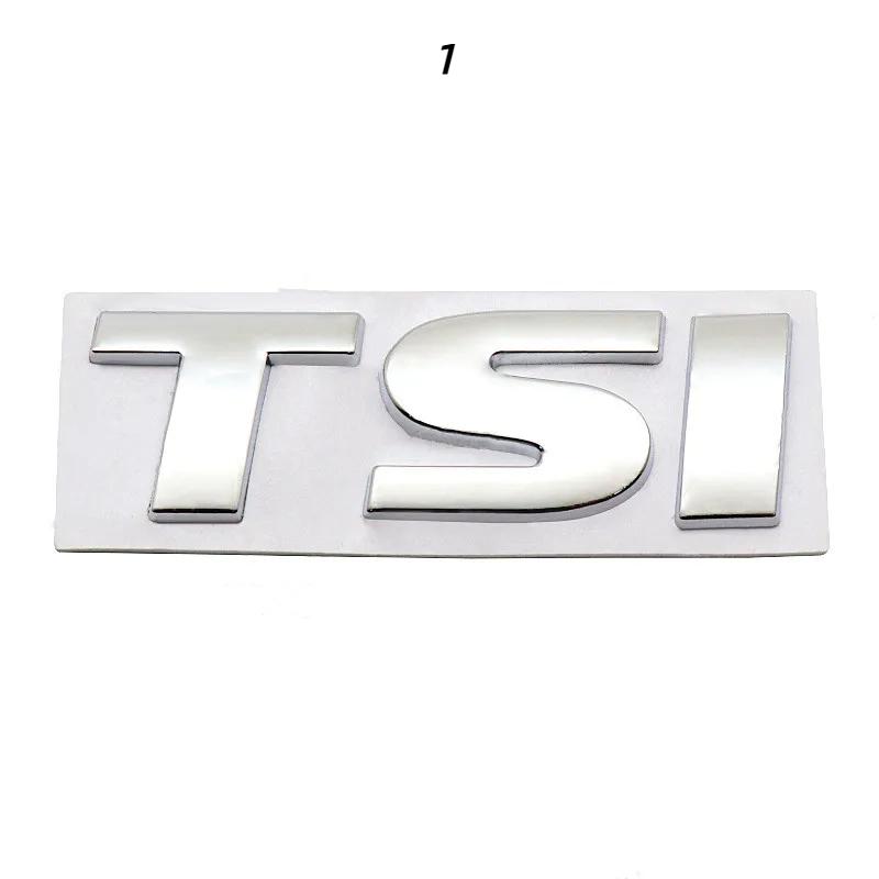 1pcs 3D Metal TSI Letter Rear Trunk Emblem Badge Stickers Decal Car Styling For Polo Golf 5 6 7 CC Passat B5 B6 Bora