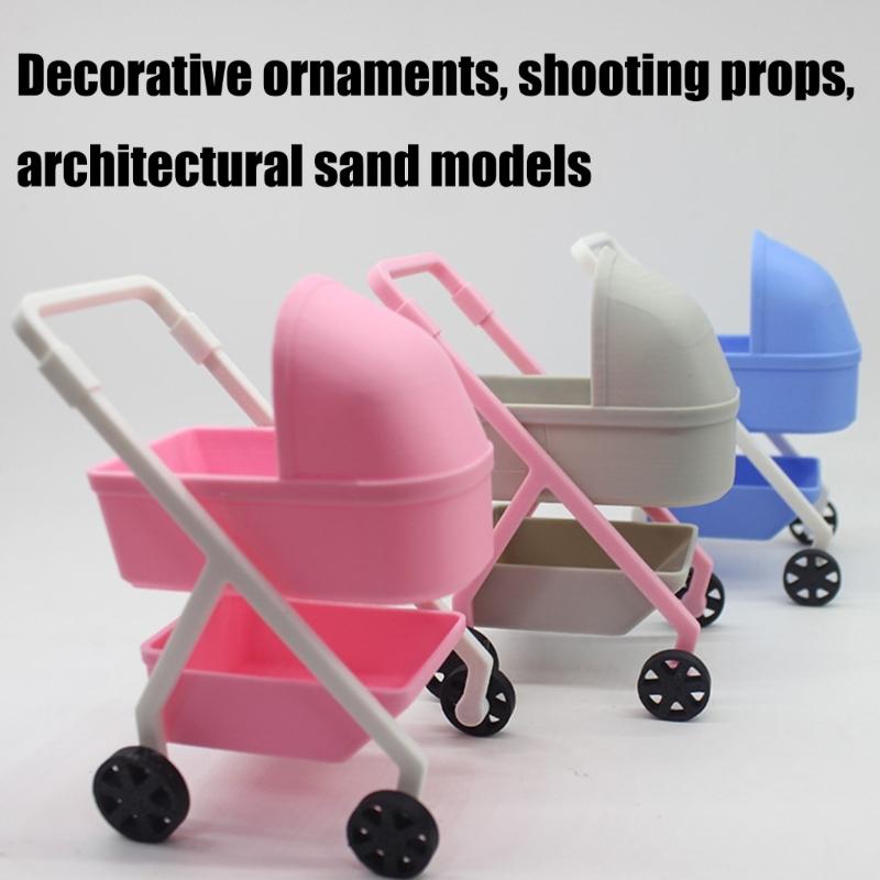 Miniature Baby Cradle Model Figure Doll House Nursery Room Scene Display Accessory Realistic Design 1/12 Scale Furniture