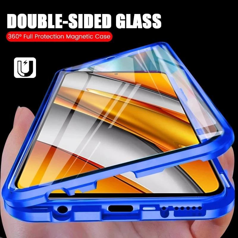 360° Magnetický Ochranný Kryt Pro Samsung Galaxy A55 A52S A56 A53 A54 5G Oboustranný Tvrzený Sklo Nárazuvzdorný Pouzdra na Telefon