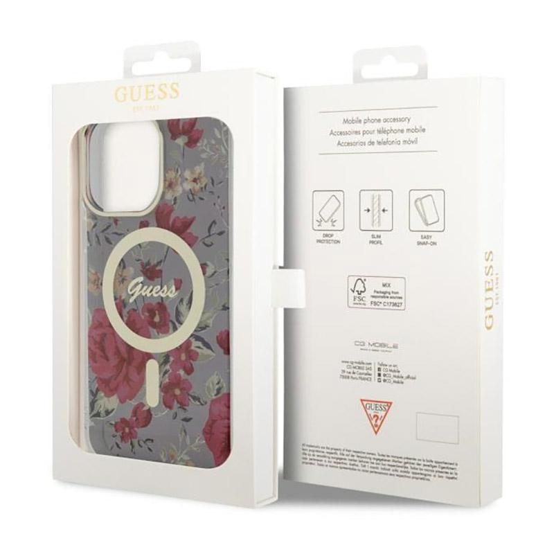 Guess Flower Magsafe - Etui Iphone 14 Pro Max (Zielony)