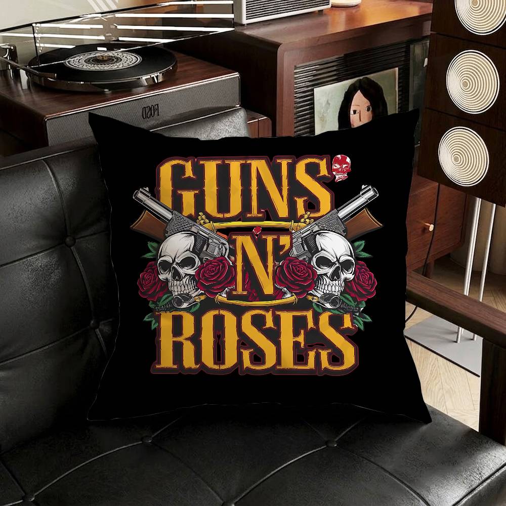 Band GGuns N Roses Pillow Case Antidustmite Pillowcase Invisible zipper silky short plush Sofa cushion cover