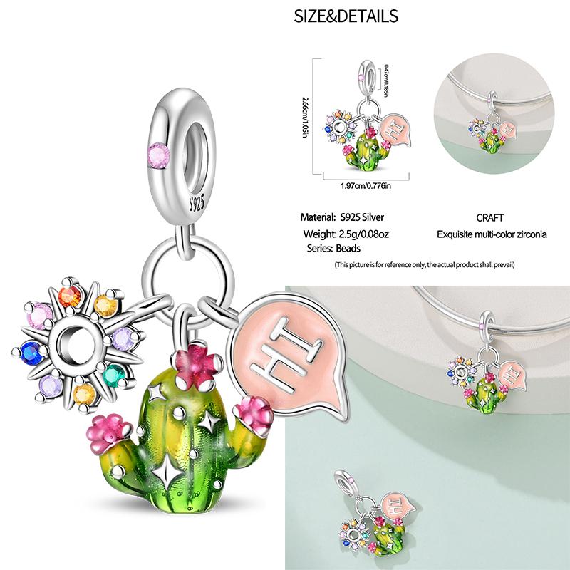 100% Copper Cute Little Bear Butterfly Flamingo Charms Beads Rose Princess Pendants Fit Diy Bracelets Jewelry Gifts