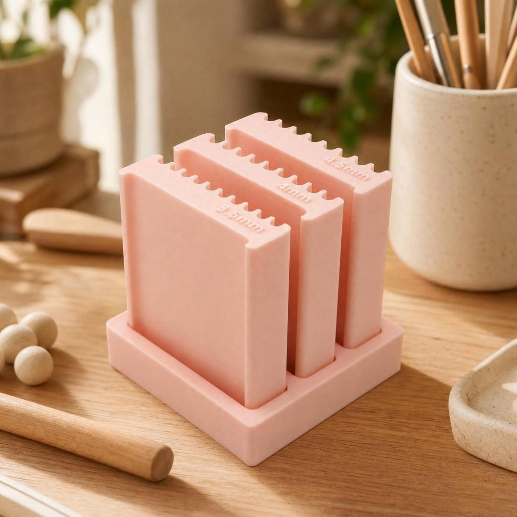 3 Pieces Double-Sided Clay Roller Uniform Bead with Storage Holder