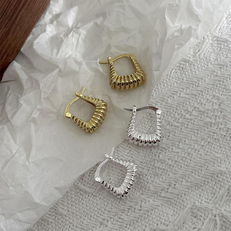 925 Sterling Silver Earrings For Women Trendy Simple Geometric Strip Earring Jewelry Prevent Allergy Party Christmas Accessories