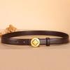 Fashion and Casual Versatile Women's Genuine Cowhide Buckle Jeans Belt, Women's Smooth Buckle High-end Belt