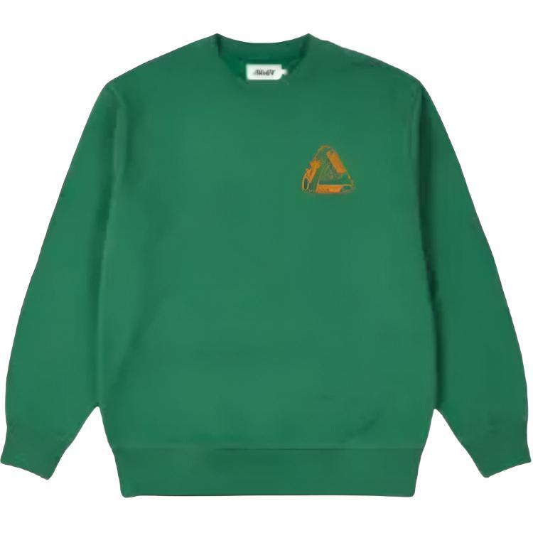 Palace Outliner Designer Crew Neck Sweatshirt With Triangle Print Unisex Sweatshirt Green P20CS141