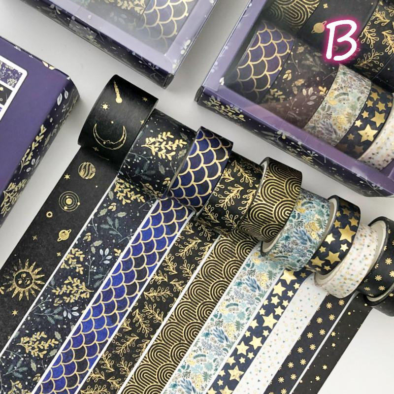 

10 рулонов/коробка Декоративный васи-скотч Бронзирование Винтажный Маскировочный скотч Простая Геометрия Цветочный Милый Журнал Сделай сам Ручной Учетный скотч