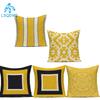 Polyester Decorative Throw Pillows Case Yellow Geometric Stripe Wave Sofa Home Decor Cushion Cover For Living Room Decoration