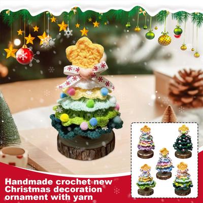 New Christmas Decorations With Hand-woven Yarn And Crochet Small Christmas Tree Desktop Ornaments Scene Arrangement