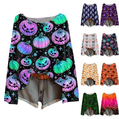 Long Sleeve Shirts For Women Print Graphic Tees Blouses Casual Plus Size Basic Tops Pullover