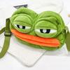 Sad Frog Backpack Funny Cute Shoulder Bag Plush Contrast Color Big Eyes Frog Big Mouth Large Capacity Creative Satchel Ugly Frog
