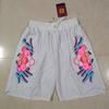 Men Women Basketball Shorts With Colorblock Design Embroidered Pocket Breathable Cotton Sportswear Gym Running Training