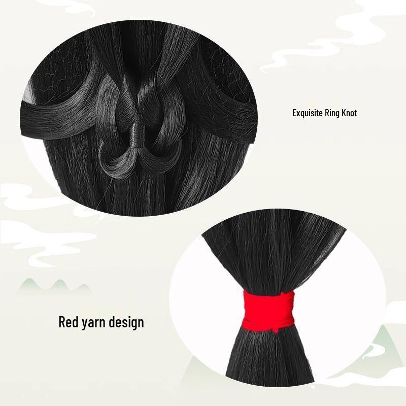 Parrucca Hanfu con Chignon Integrato - Set di Accessori per Capelli Stile Wei Jin: Chignon imbottito per capelli quotidiano e copricapo per costume antico