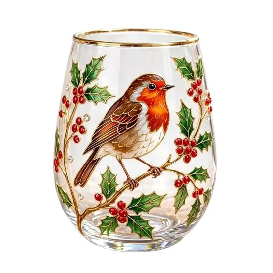 Hummingbird Morning Glass Cup, 18oz Floral Garden Tea Glass for Coffee Juice Wine, Hand Painted Art Decor Gift for Mom