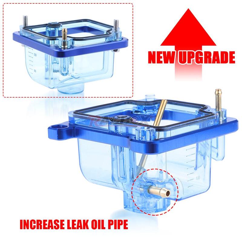Upgrade PWK Motorcycle Transparent Carburetor Clear Bottom Float Bowl Oil Cup With Oil Spill Hole For PWK 24 26 28 30 32 34mm