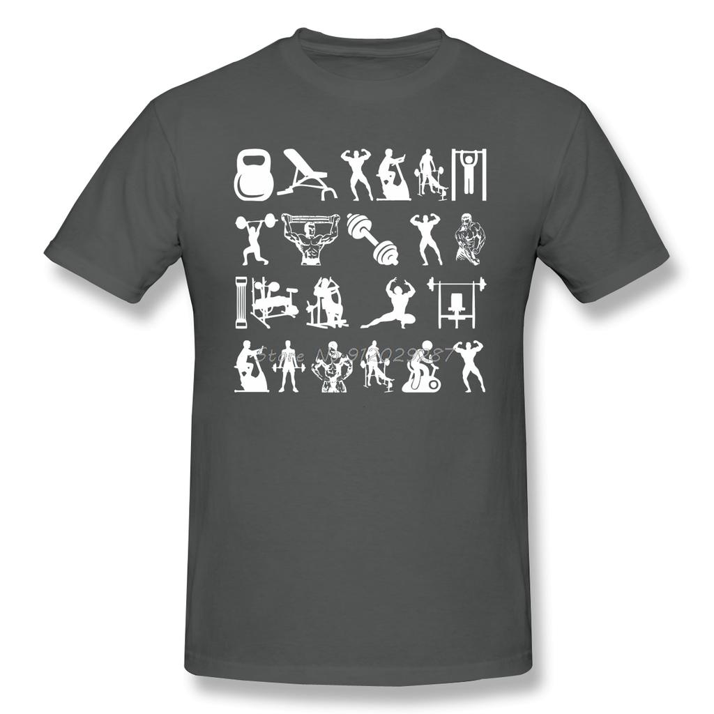 Sports Collage Essential Print Cotton T-Shirt Bodybuilding Pumping GYM Muscle Training Crossfit For Men Fashion Streetwear