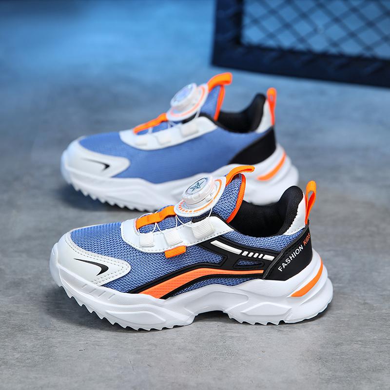 

Трендові дитячі кросівки з м’якою підошвою, зручні кросівки для бігу. Студентська мода для хлопчиків і дівчаток. Повсякденне дихаюче спортивне взуття. 40 помаранчевий/синій