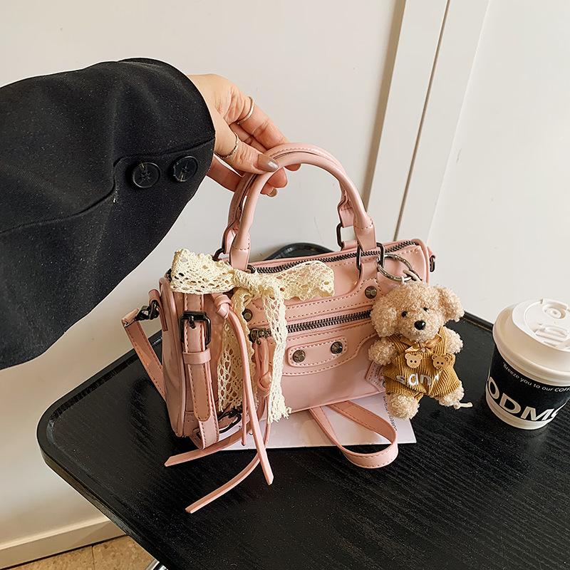 2025 summer new rivet small square bag fashion locomotive style shoulder bag texture cute messenger bag bag woman