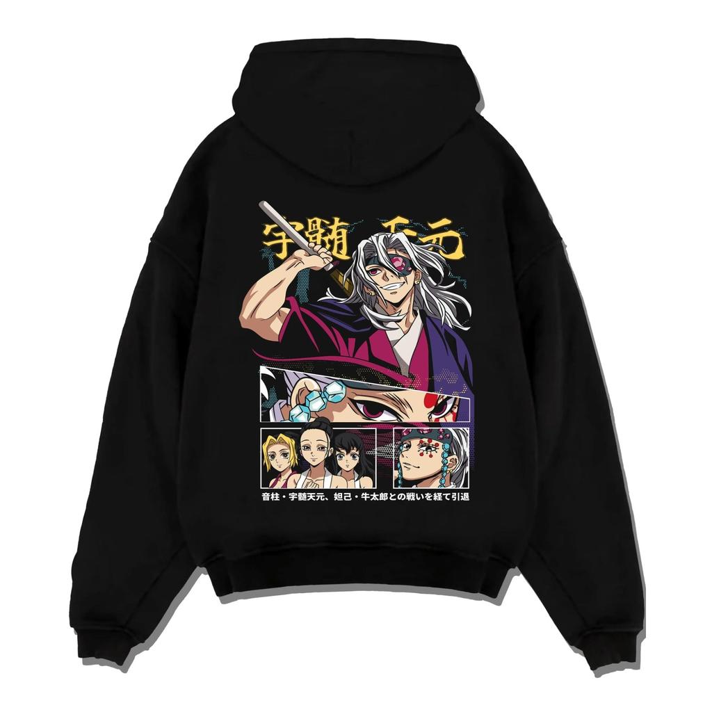 Demon Slayer Hashira Hoodies Back Printed Men Women Hoody Streetwear Oversized Autumn Winter Fleece Warm Pullovers Tracksuit Female Male Clothing