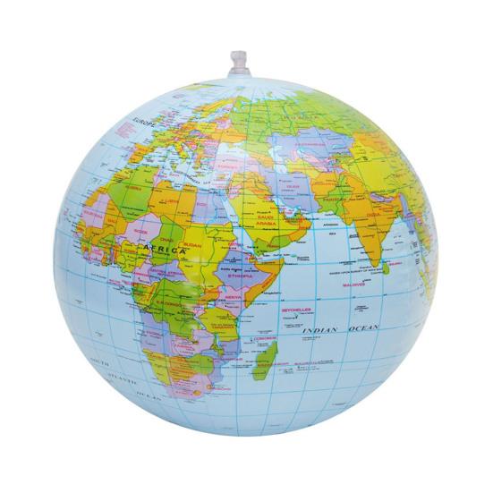 Inflatable Globes Toy for Education Fun Pool Toy Detailed Geographic Annotation Easy To Inflate Carry Beach Ball for Kids
