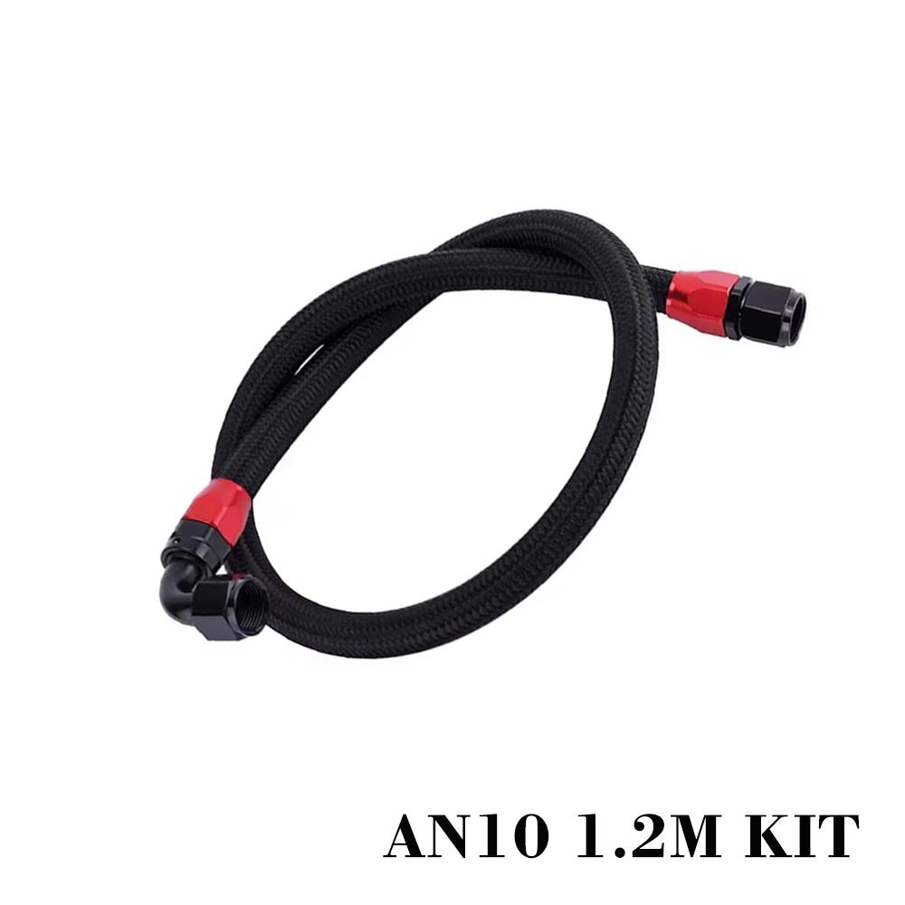 AN6 AN8 AN10 Braided Oil Hose Fitting Kit talled Pipe Set 0°+90° Fuel Line Adapter 1M/1.2M Universal Auto Engine Cooling