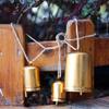 3pcs Handmade Giant Metal Harmony Christmas Hanging Cow Bells - Complete Set of 3 Rustic Style Bells On Jute Rope
