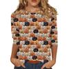 Women's Fashion Casual Three-quarter Sleeve Halloween Printed Round Neck Top