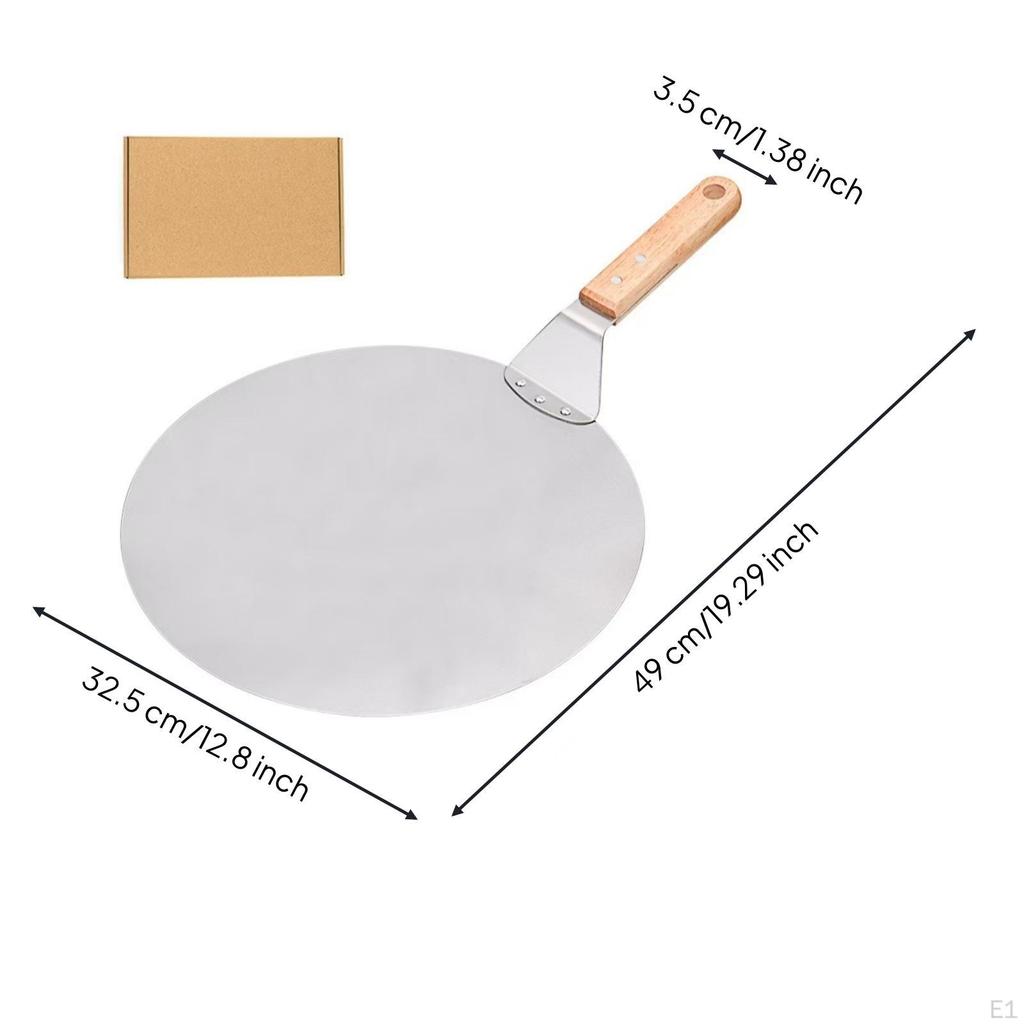 Pizza Peel Stainless Steel with Handle Round for Home Chefs
