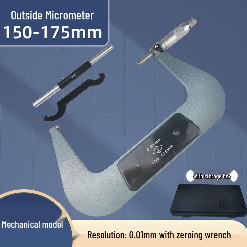 High Precision Outside Micrometer 0-100mm with 0.01mm Scale