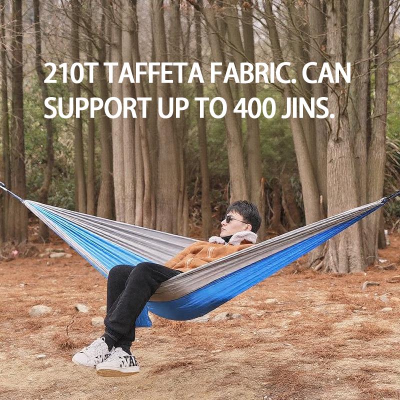Camping Hängematte Tragbares Fallschirm-Nylon Hängebett Mit 2 Baumgurten Geeignet Für Rucksackreisen Strand Hof Und Terrasse