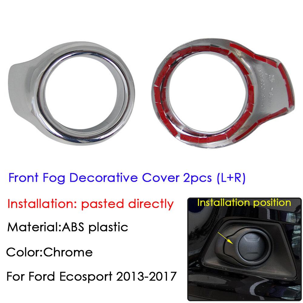 For Ford Ecosport 2013 - 2017 Car Accessories Front Rear Fog Lamp Brake Light Trim Decorative Cover Sticker ABS Plastic Chrome
