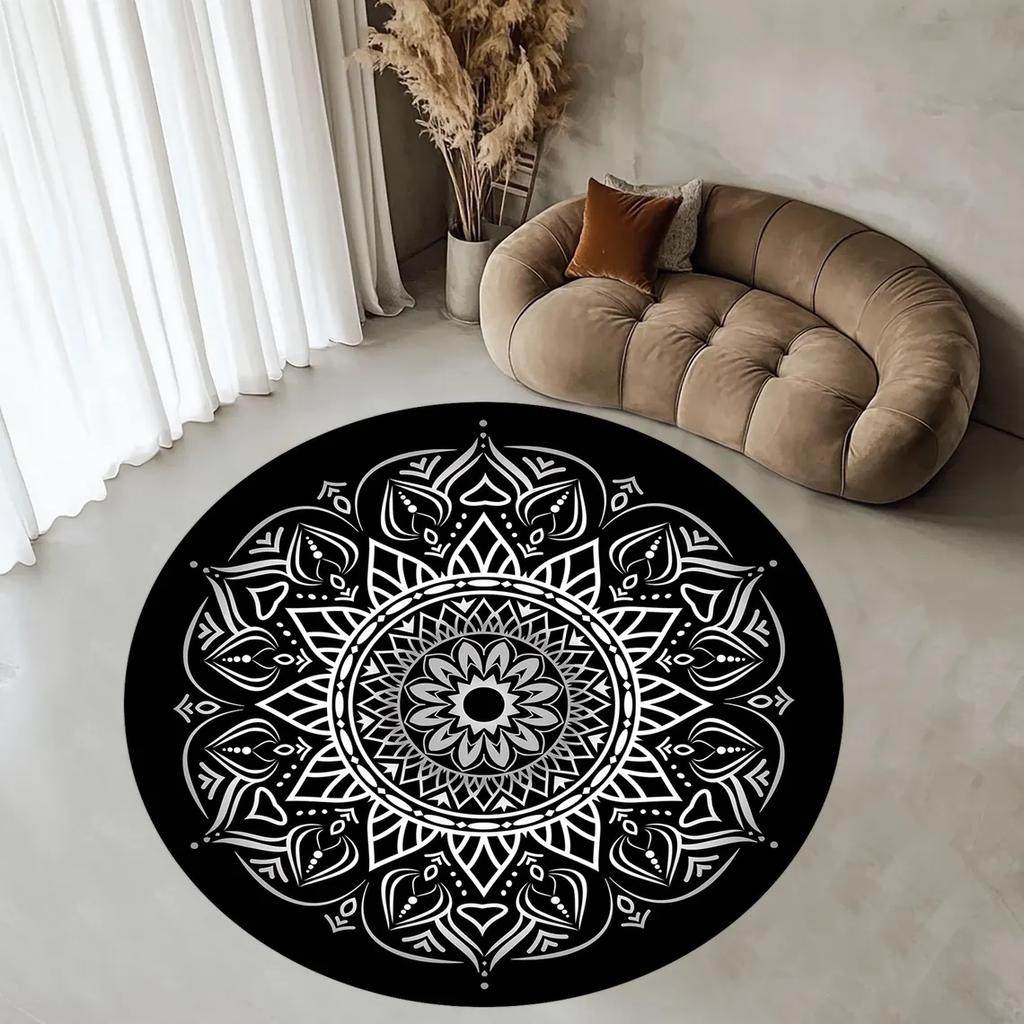 Mandala Retro Circular Carpet Rugs for Bedroom Living Room Decoration Washroom Floor Mat Carpets for Bed Room Bedroom Decor