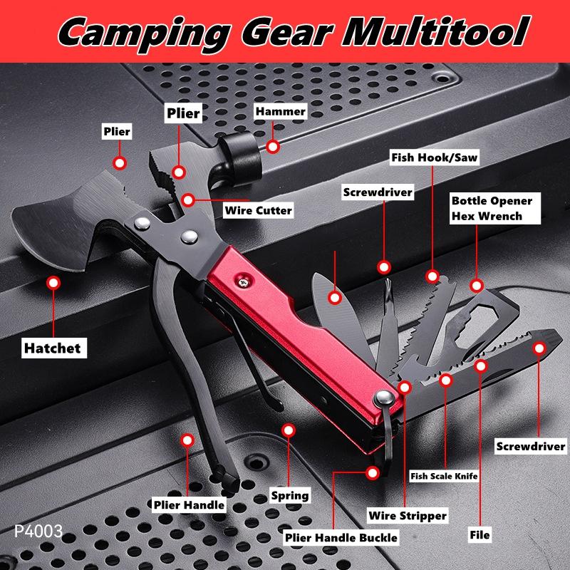 Camping Gear Multitool, Cool & Unique Birthday Gifts for Men,Survival Gear for Outdoor Hunting Hiking, Emergency Escape Tool