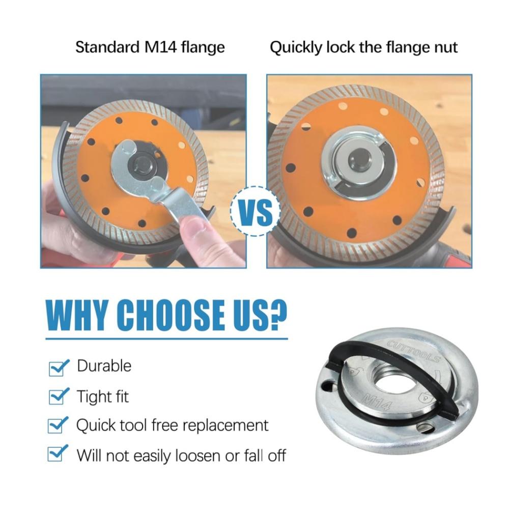 M14 Angle Grinder Quick Release Self-Locking Grinder Pressing Plate Flange Nut Power Chuck