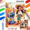 Disney Lilo Stitch Fall Pumpkin Oil Paint Art Painting Kit Home Wall Decor Handmade Gift DIY Canvas Portrait Mural Bedroom Farmhouse