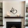1 Stück Metall Rose Schmetterling Blume Liebesform Wandschild - Schwarz. Kleines Familienliebe-Schild. Hauptwand-Dekor. Wandaufkleber. Kunstwerk.
