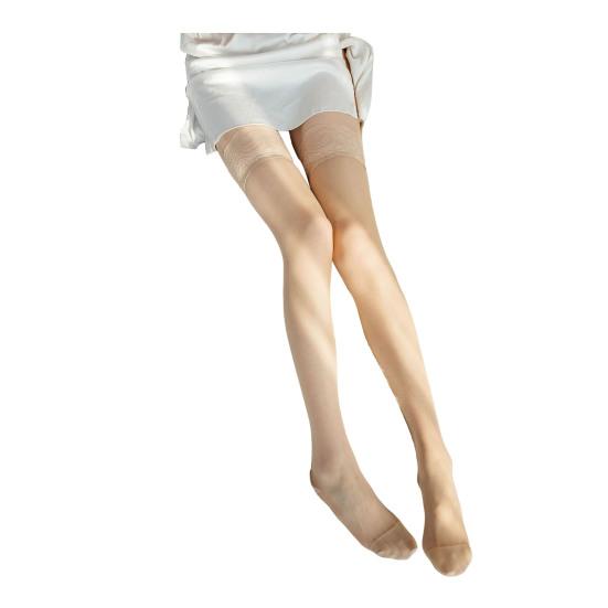 Thigh High Stocking for Women Sheer Nylon Lace Top Pantyhose Anti-slip Over-Knee Silky Stocking for Nightclub Daily Wear