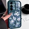 Blue and White Flowers Case For Samsung Galaxy A57 A37 A17 A56 A36 A26 A16 5G A55 A35 A15 A54 S21 FE S22 S23 S24 Plus S25 Edge S26 Ultra Cover