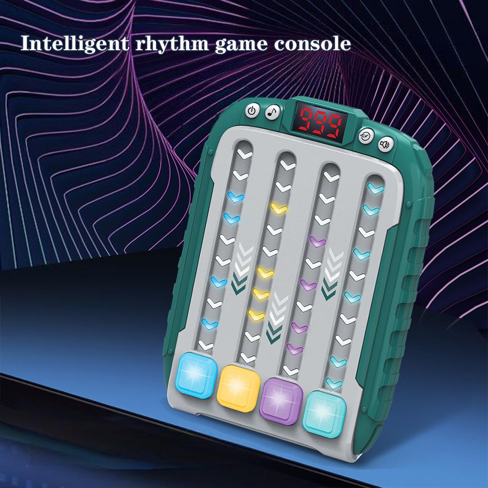 Handheld Electronic Music Rhythm Game Machine Light Up Stress Relief Quick Push Toy With Music 3 Speed Gifts For Girls Boys