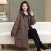 Women's Mid-length Plus Size Hooded Cotton Jacket