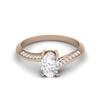 1.56 Cts Oval Moissanite 925 Sterling Silver Rose Vermeil Solitaire Accent Woman Halo Engagement Ring