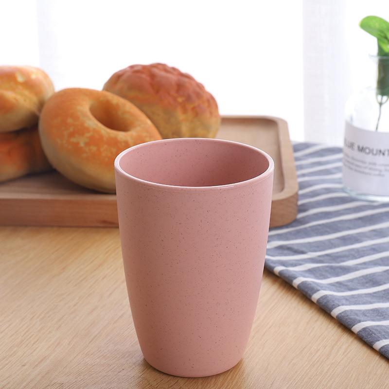 Nordic Style Plastic Tea Cups Eco-Friendly Wheat Straw Cup Coffee Tea Milk Drink Cup Toothbrush Cup for Home Bathroom
